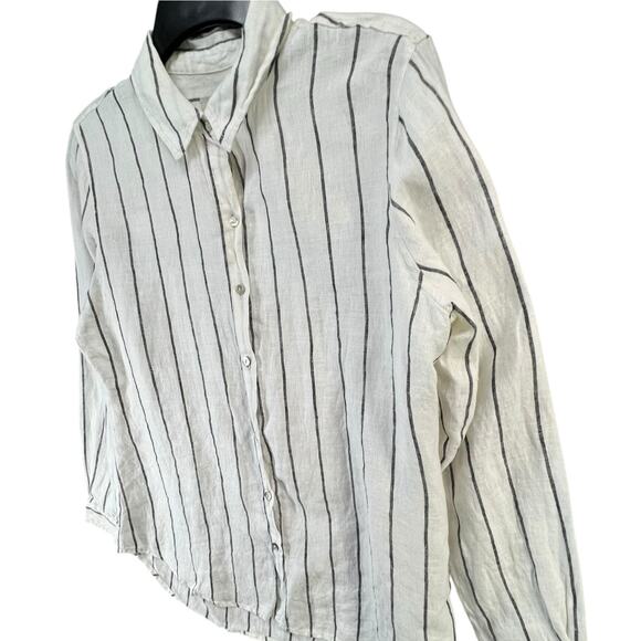 Joie White and Black Striped Blouse - Picture 2 of 14